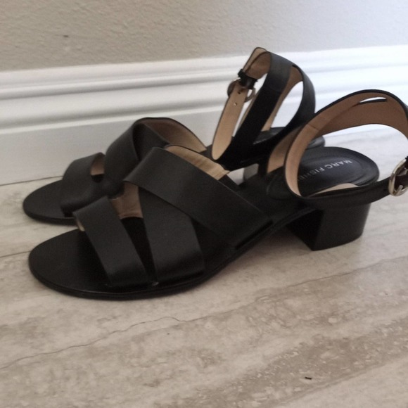 Marc Fisher Leather Strappy Block Heel Sandals - Picture 5 of 8